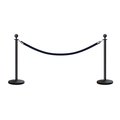 Montour Line Stanchion Post and Rope Kit Black, 2 Ball Top1 Dark Blue Rope C-Kit-2-BK-BA-1-PVR-DB-PS